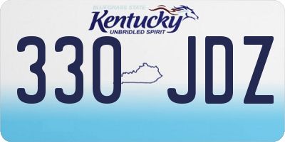 KY license plate 330JDZ