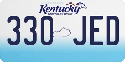 KY license plate 330JED