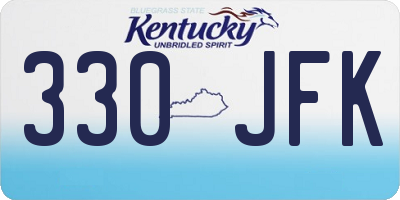 KY license plate 330JFK
