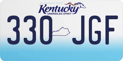 KY license plate 330JGF