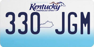 KY license plate 330JGM
