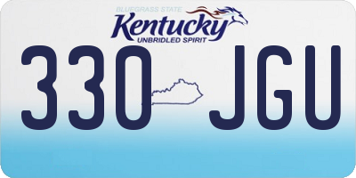 KY license plate 330JGU