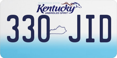 KY license plate 330JID
