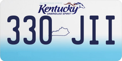 KY license plate 330JII