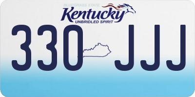 KY license plate 330JJJ