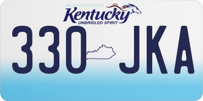KY license plate 330JKA