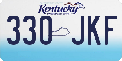 KY license plate 330JKF