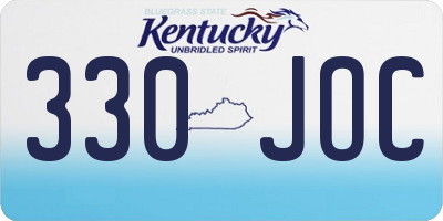 KY license plate 330JOC