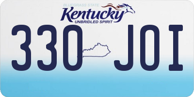 KY license plate 330JOI