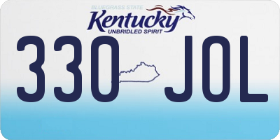 KY license plate 330JOL