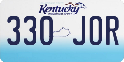 KY license plate 330JOR