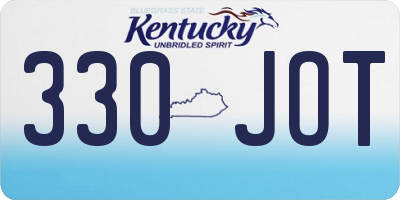 KY license plate 330JOT