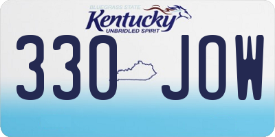KY license plate 330JOW
