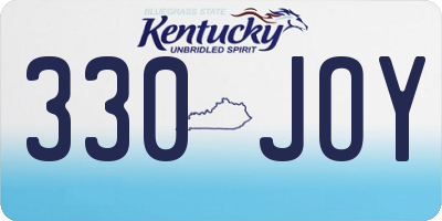 KY license plate 330JOY