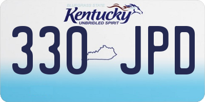 KY license plate 330JPD