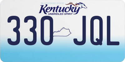 KY license plate 330JQL