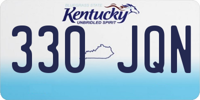 KY license plate 330JQN
