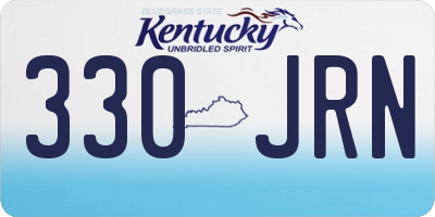 KY license plate 330JRN