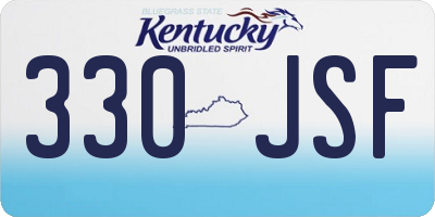 KY license plate 330JSF