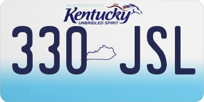 KY license plate 330JSL