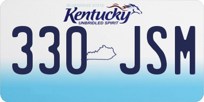KY license plate 330JSM