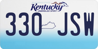 KY license plate 330JSW