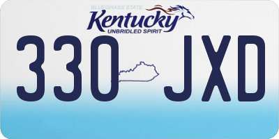 KY license plate 330JXD