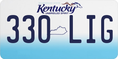 KY license plate 330LIG