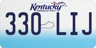KY license plate 330LIJ