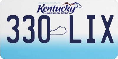 KY license plate 330LIX