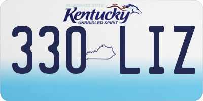 KY license plate 330LIZ