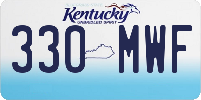 KY license plate 330MWF