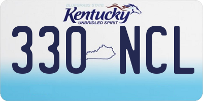 KY license plate 330NCL