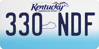KY license plate 330NDF