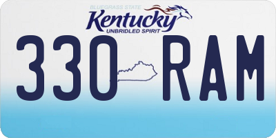 KY license plate 330RAM