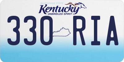 KY license plate 330RIA