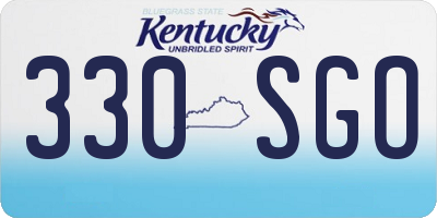 KY license plate 330SGO