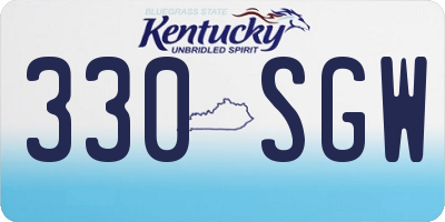 KY license plate 330SGW