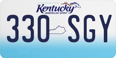 KY license plate 330SGY