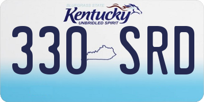 KY license plate 330SRD
