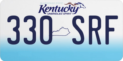 KY license plate 330SRF