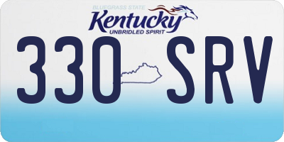 KY license plate 330SRV