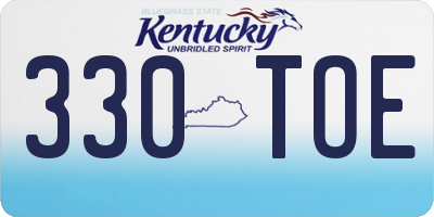 KY license plate 330TOE