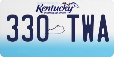 KY license plate 330TWA