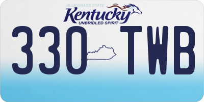 KY license plate 330TWB