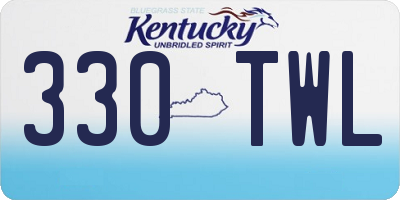 KY license plate 330TWL