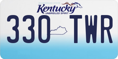 KY license plate 330TWR