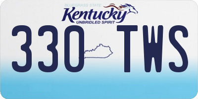 KY license plate 330TWS