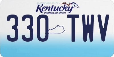 KY license plate 330TWV
