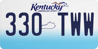 KY license plate 330TWW